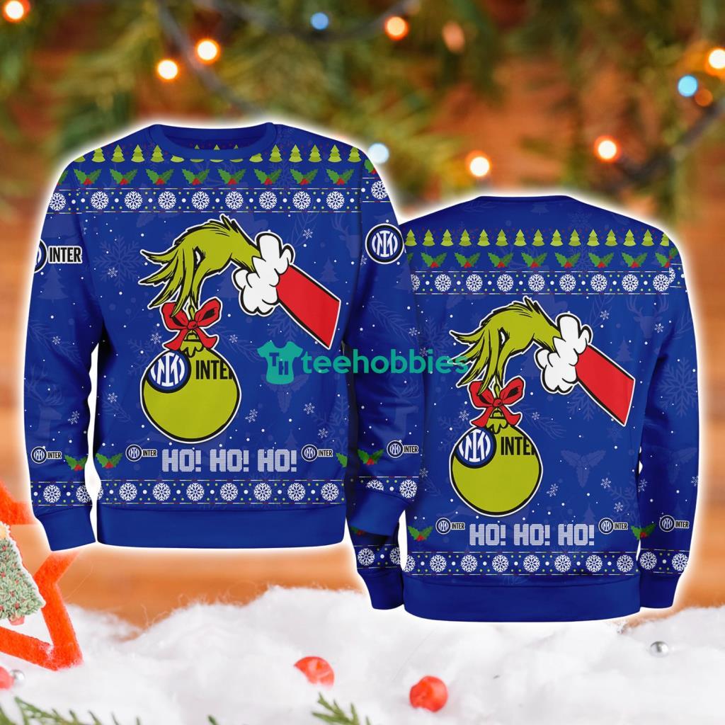 Inter Milan Grinch Hand Ugly Christmas Sweater 3D