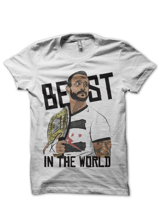 Cm Punk Half Sleeve White T-Shirt Style001 Hoodie, Sweatshirt | PureTeeCo.com