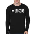 I Love Unicode Black Full Sleeve T-Shirt Hoodie, Sweatshirt | PureTeeCo.com