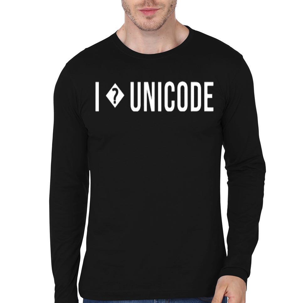 I Love Unicode Black Full Sleeve T-Shirt Hoodie, Sweatshirt | PureTeeCo.com