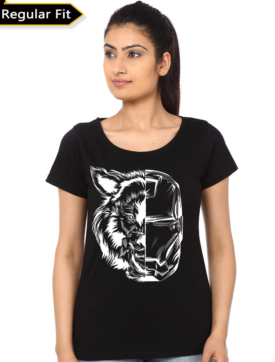 Iron Wolf Girls Black T-Shirt Hoodie, Sweatshirt | PureTeeCo.com