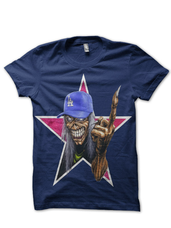 Iron Maiden Navy Blue Tee Hoodie, Sweatshirt | PureTeeCo.com