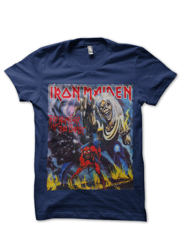 Iron Maiden Navy Blue Tee Style001 Hoodie, Sweatshirt | PureTeeCo.com
