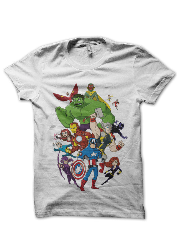Avengers White Tee Hoodie, Sweatshirt | PureTeeCo.com