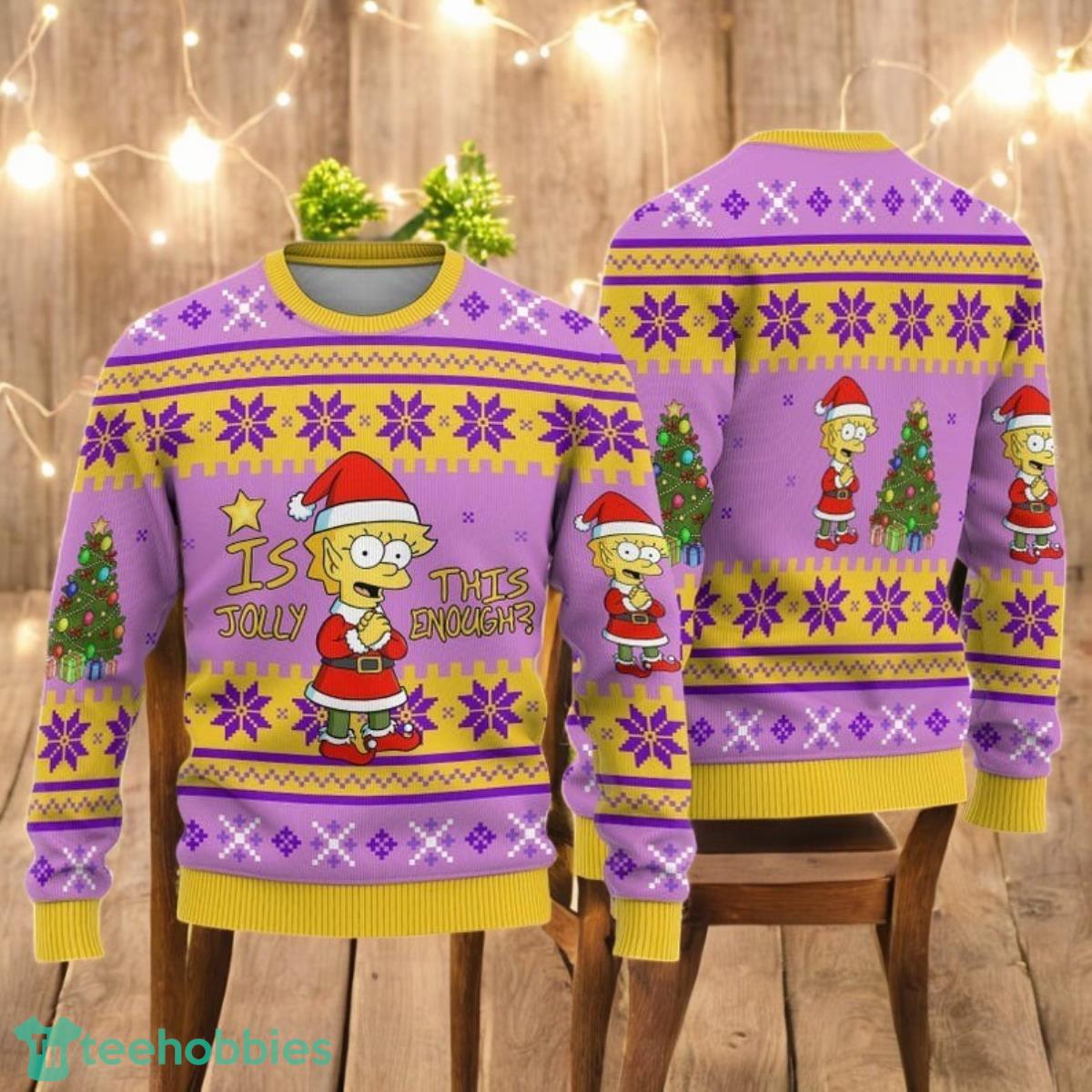 Is This Jolly Enough Ugly Christmas Sweater Lisa Simpson Christmas Sweater