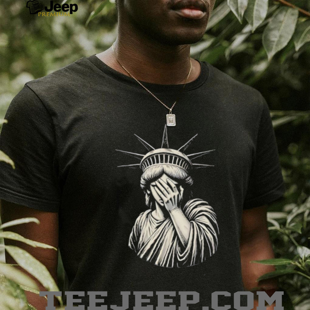 Statue of Liberty facepalm illustrated shirt