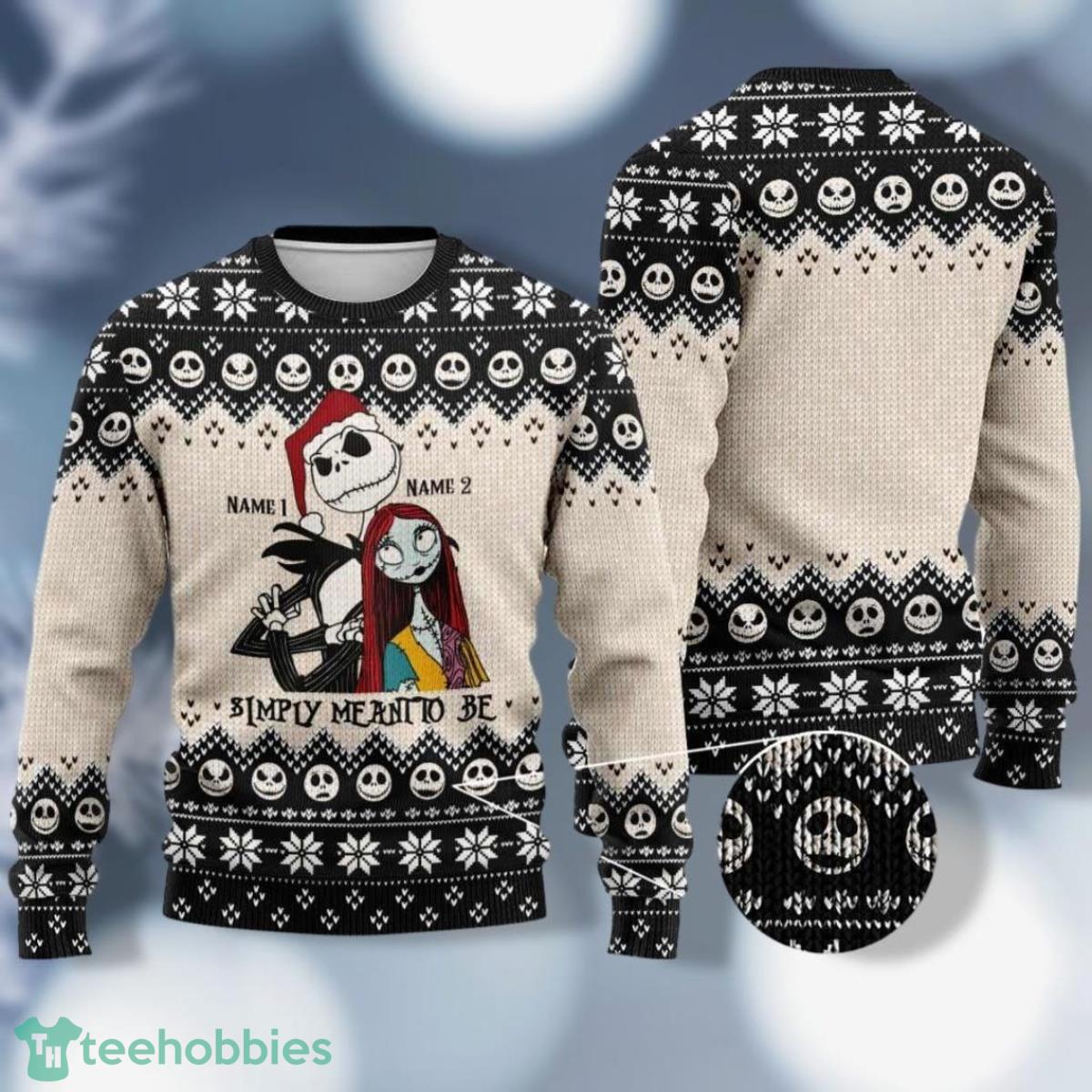 Jack Skellington And Sally Ugly Sweater Custom name Ugly Christmas Sweater For Men And Women
