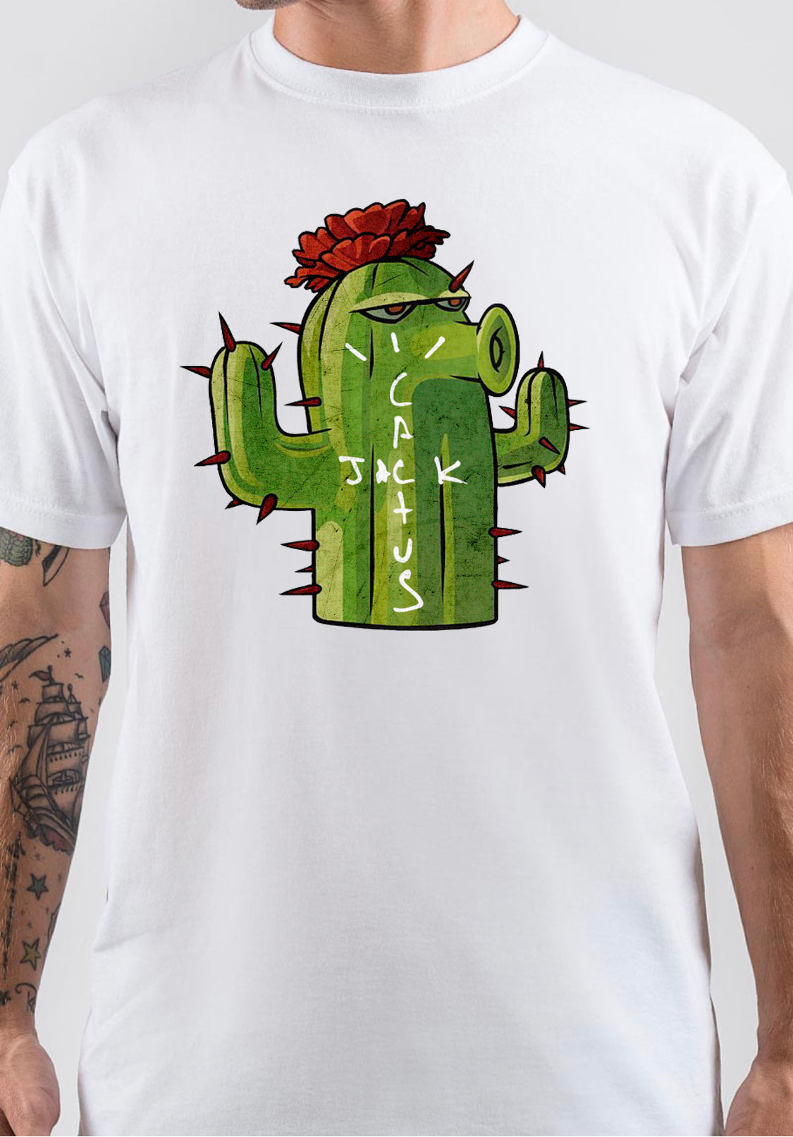 Cactus Jack Half Sleeve White T-Shirt Hoodie, Sweatshirt | PureTeeCo.com