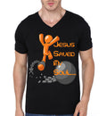 Jesus Saved My Soul Black V-Neck T-Shirt Hoodie, Sweatshirt | PureTeeCo.com