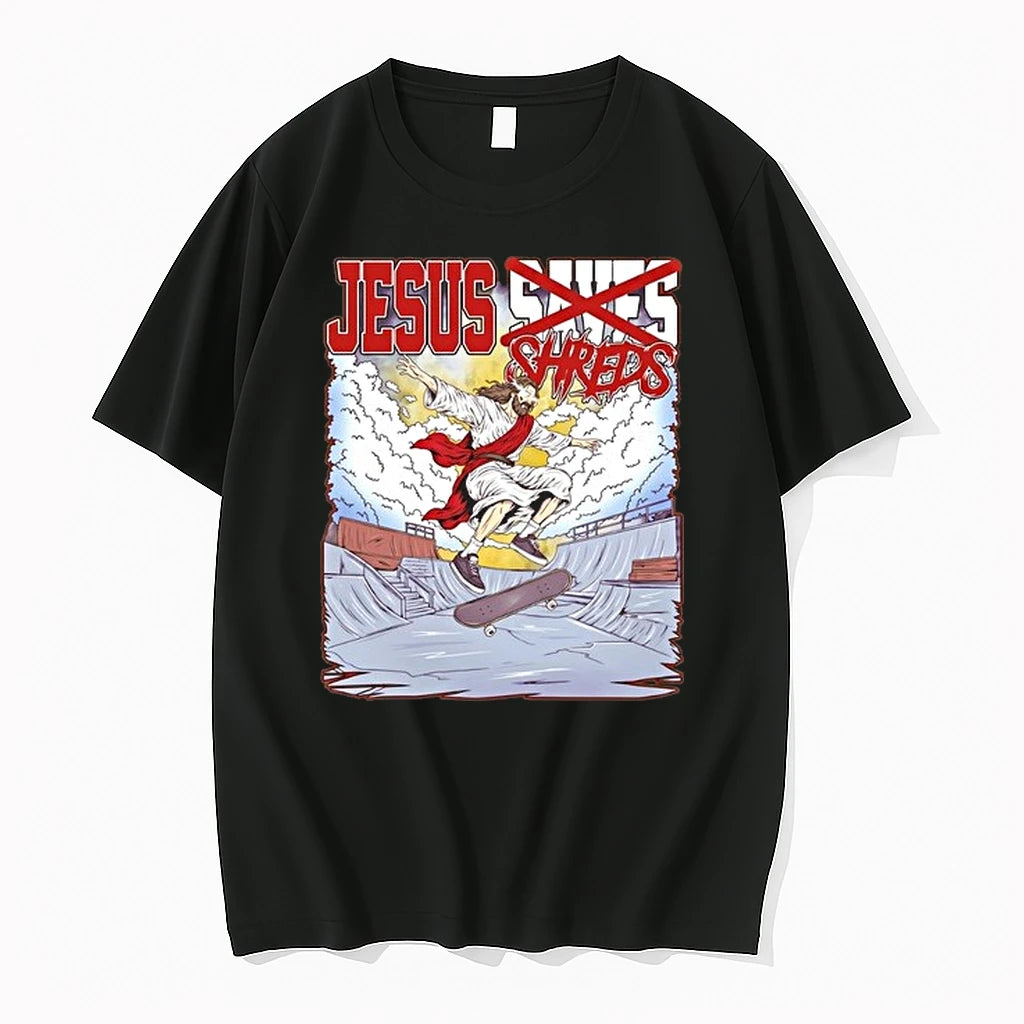 Jesus Shreds Skateboarding Meme Graphic 0 Tshirts Sweater