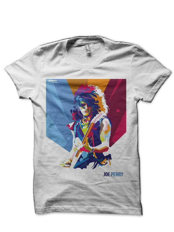 Joe Perry Half Sleeve White T-Shirt Hoodie, Sweatshirt | PureTeeCo.com