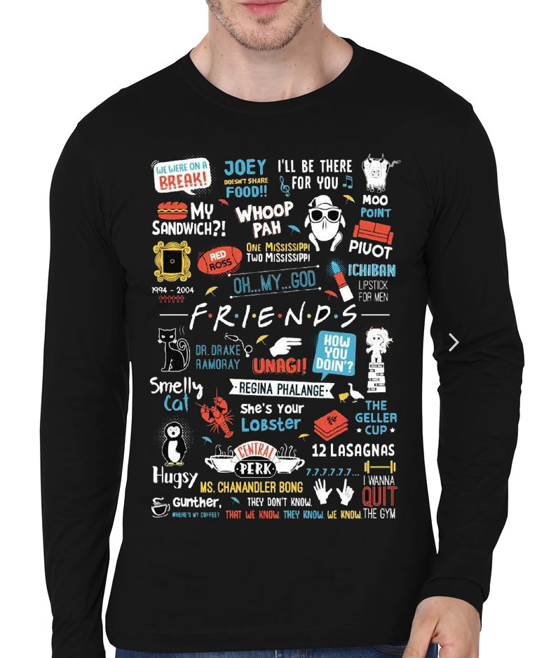 Friends Full Sleeve Black T-Shirt Hoodie, Sweatshirt | PureTeeCo.com