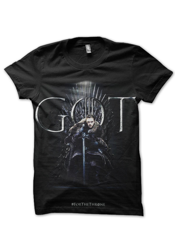 Jon Snow For The Throne Black T-Shirt Hoodie, Sweatshirt | PureTeeCo.com