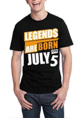 Legends Are Born On July 5 Black T-Shirt Hoodie, Sweatshirt | PureTeeCo.com