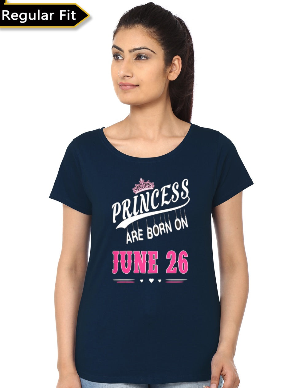 Princess Are Born On June 26 Navy Blue T-Shirt Hoodie, Sweatshirt | PureTeeCo.com