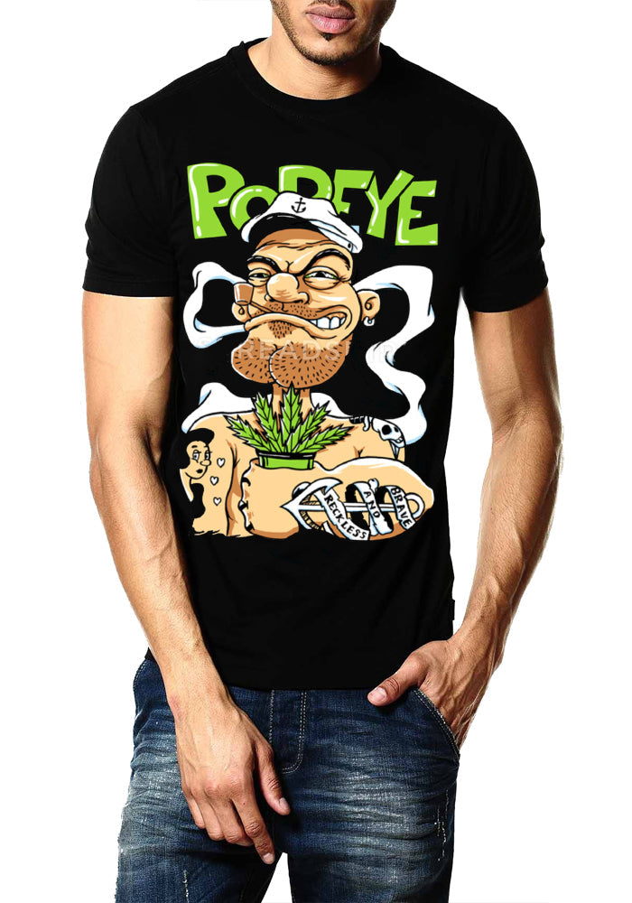 Junkie Popeye Black T-Shirt Hoodie, Sweatshirt | PureTeeCo.com