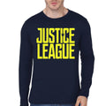 Justice League Navy Blue Full Sleeve T-Shirt Hoodie, Sweatshirt | PureTeeCo.com