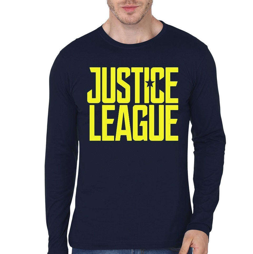 Justice League Navy Blue Full Sleeve T-Shirt Hoodie, Sweatshirt | PureTeeCo.com