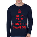Swag On Navy Blue Full Sleeve Tee Hoodie, Sweatshirt | PureTeeCo.com