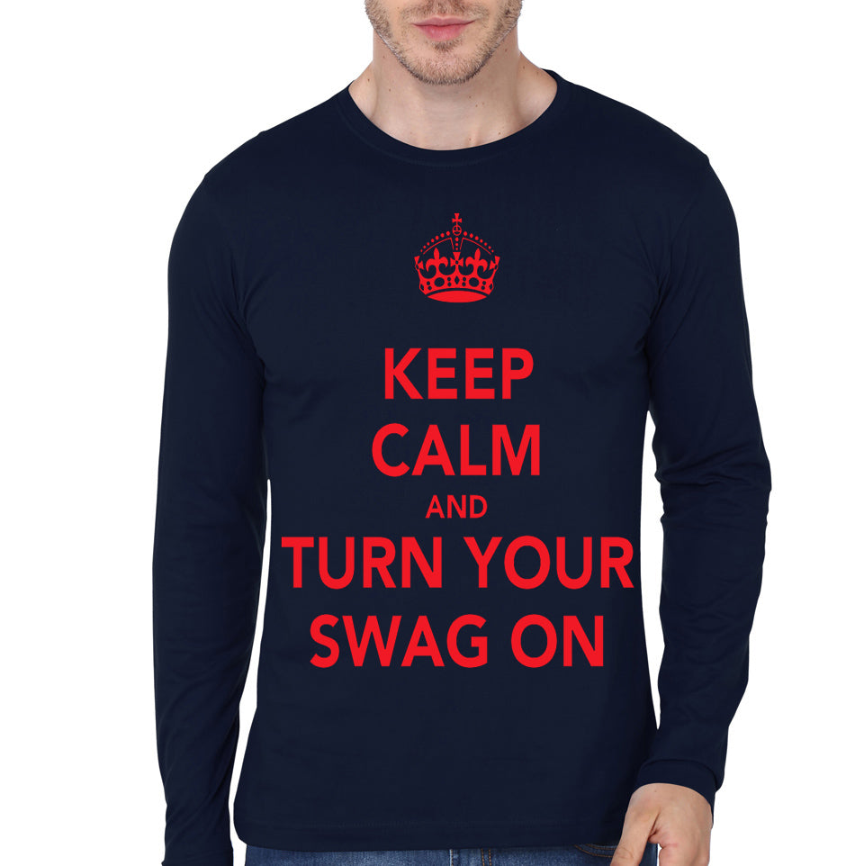 Swag On Navy Blue Full Sleeve Tee Hoodie, Sweatshirt | PureTeeCo.com