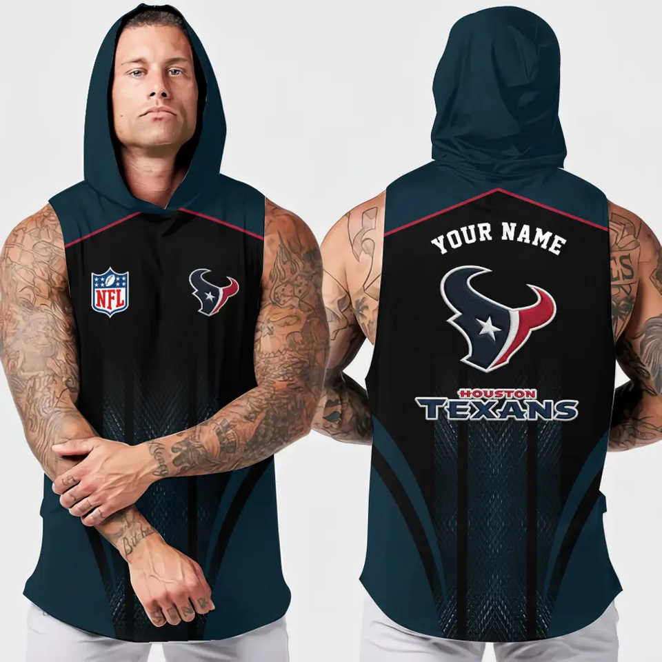 Houston Texans Men’s Workout Hooded Tank Top