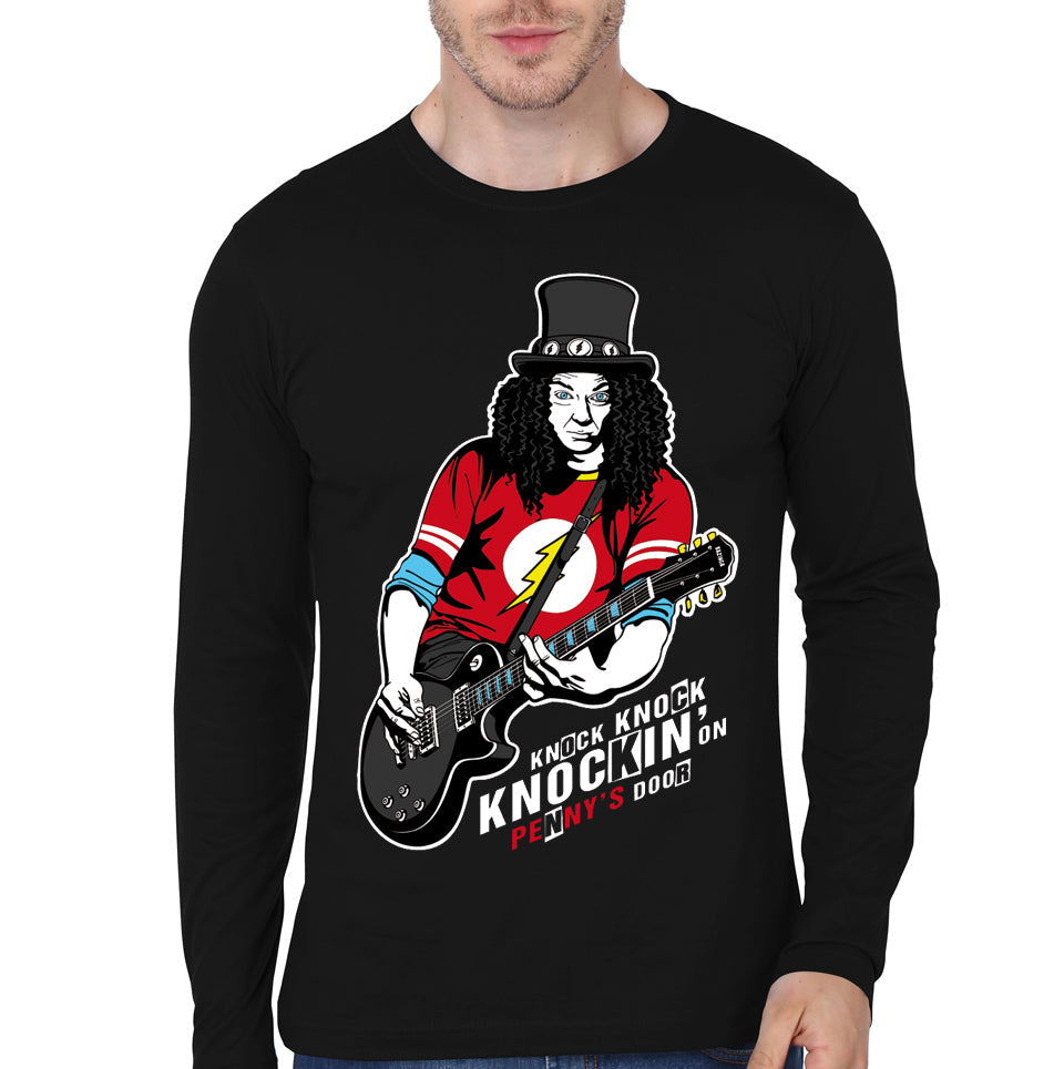Knockin Black Full Sleeve Tee Hoodie, Sweatshirt | PureTeeCo.com
