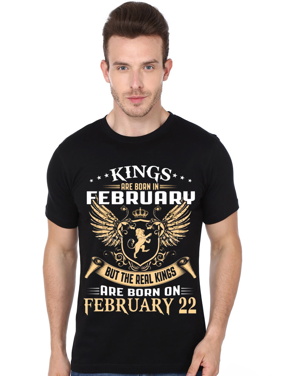 Kings Are Born In February 22 Black T-Shirt Hoodie, Sweatshirt | PureTeeCo.com