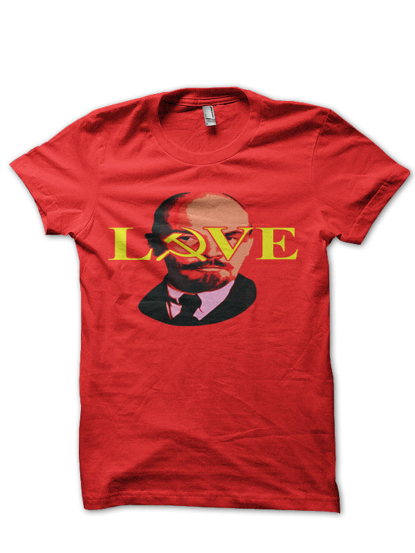 Love Lenin Red Half Sleeve T-Shirt Hoodie, Sweatshirt | PureTeeCo.com