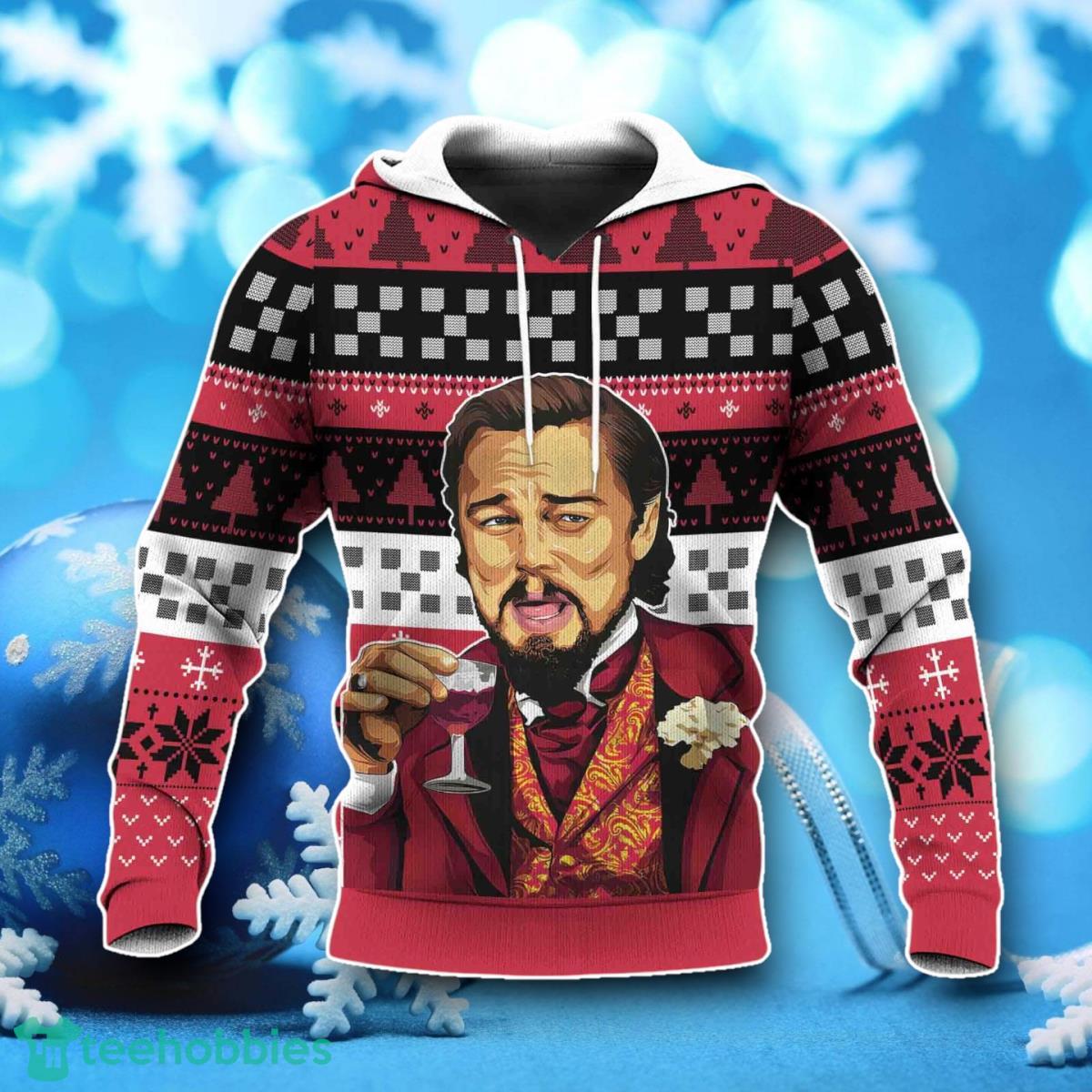 Laughing Leo Christmas Ugly Sweater, Leo DiCaprio Meme Ugly Christmas Sweater Unique Gift