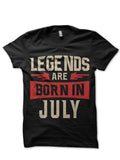 Legends Are Born In July Black T-Shirt Hoodie, Sweatshirt | PureTeeCo.com