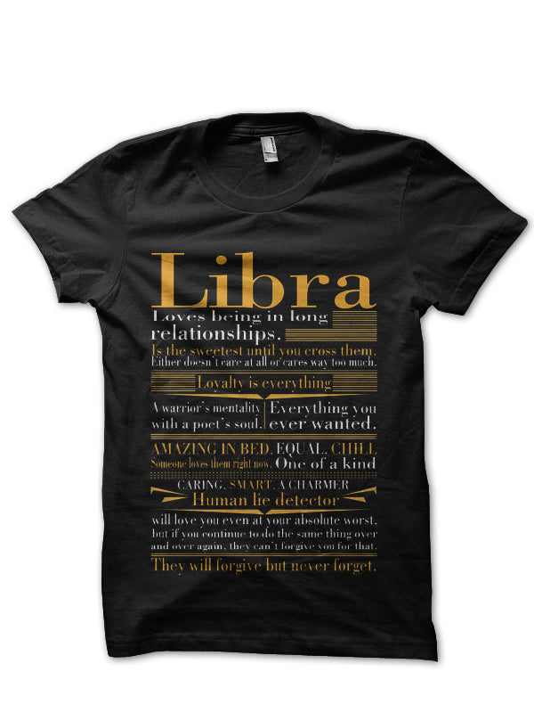 Libra Black T-Shirt Hoodie, Sweatshirt | PureTeeCo.com