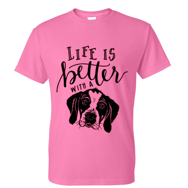 life is better with a dog tshirt Hoodie, Sweatshirt | PureTeeCo.com