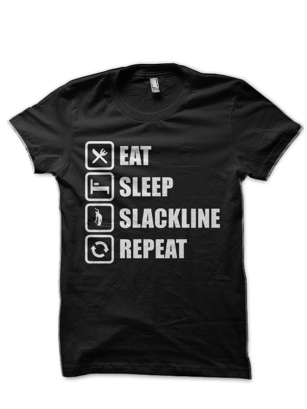 Eat Sleep Slackline Repeat Funny Slack Lining Quote Design T-Shirt Hoodie, Sweatshirt | PureTeeCo.com