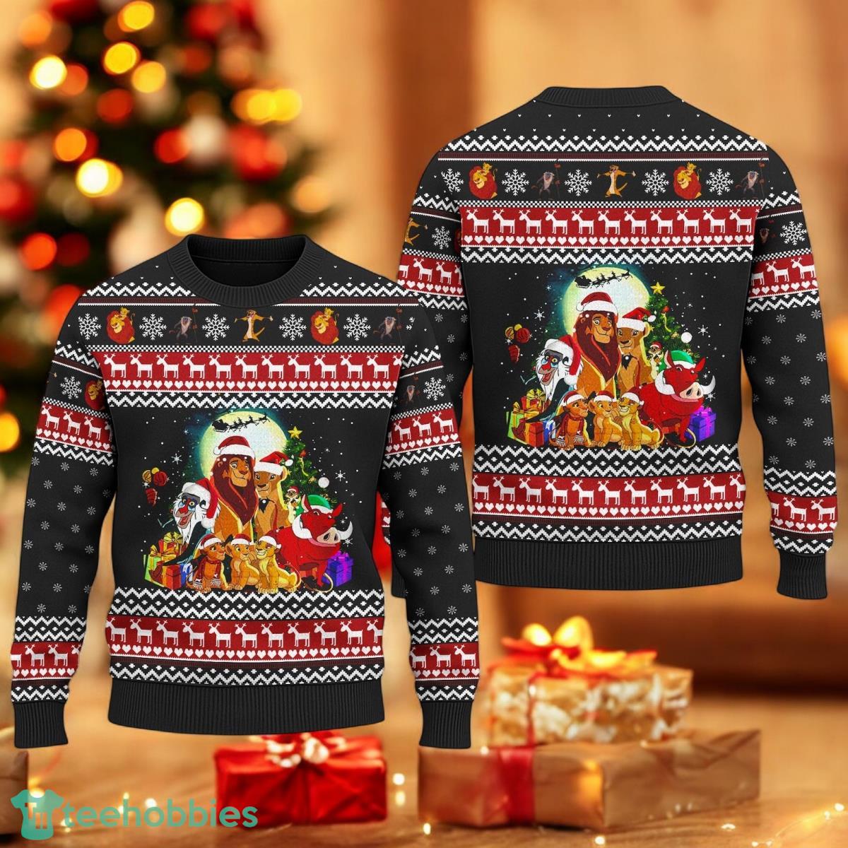 Lion King Christmas Ugly Sweater Lion King Xmas Holiday Sweater