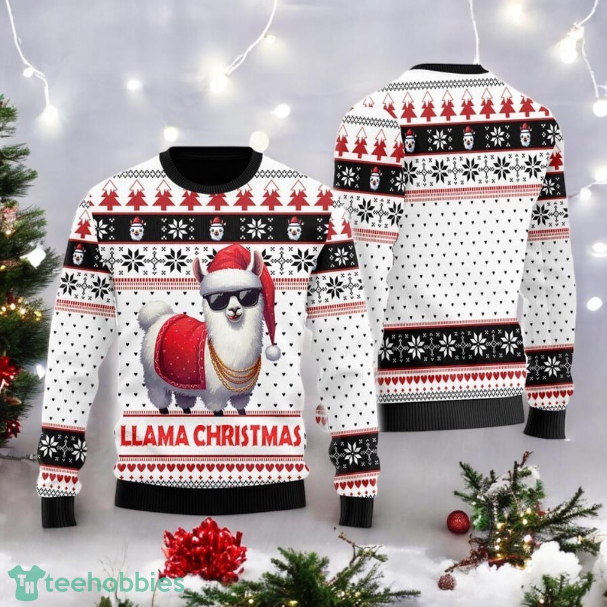 Llama Christmas Ugly Sweater Cool Alpaca Gold Chain Holiday All Over Print 3D Sweater