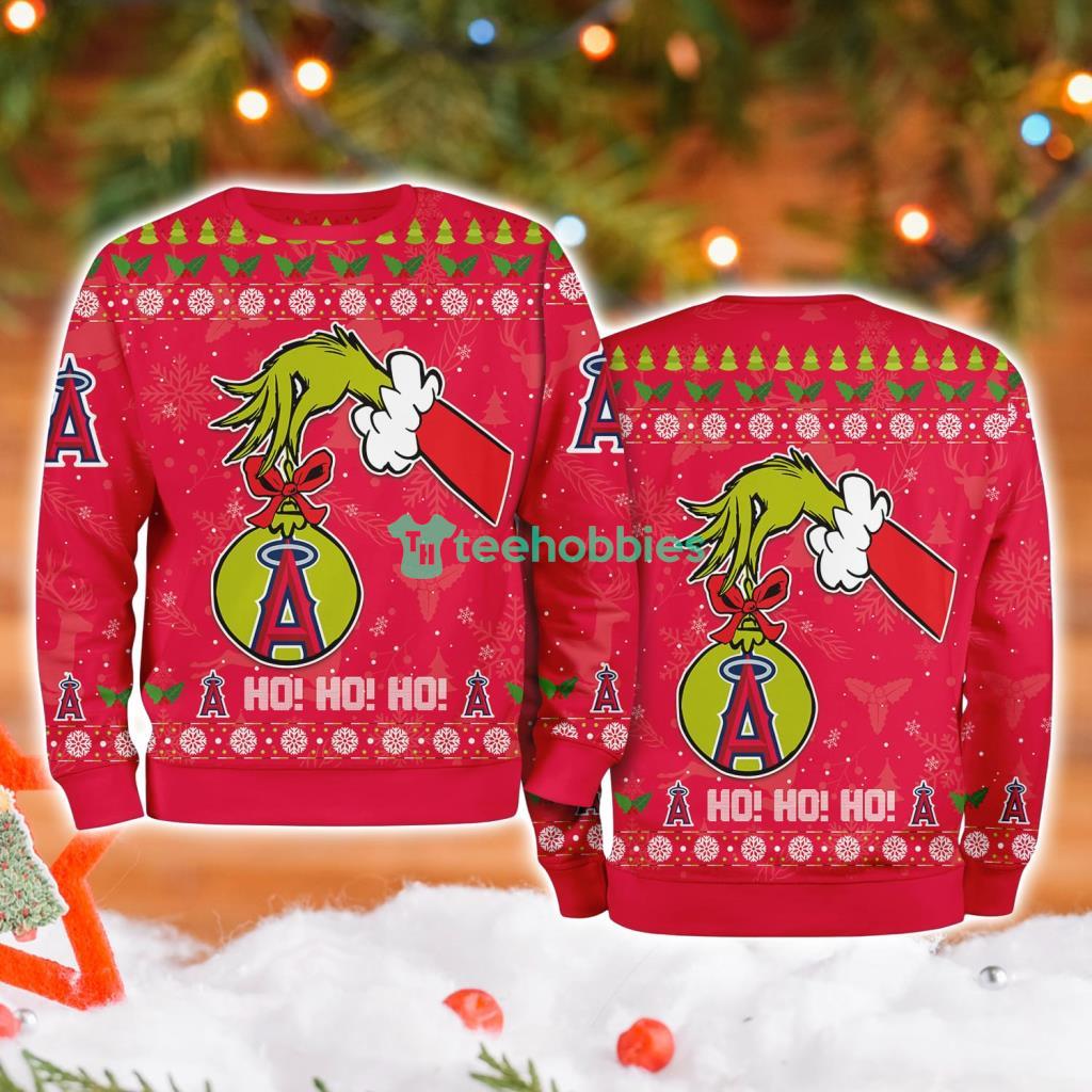 Los Angeles Angels Mlb Grinch Hand Ugly Christmas Sweater 3D