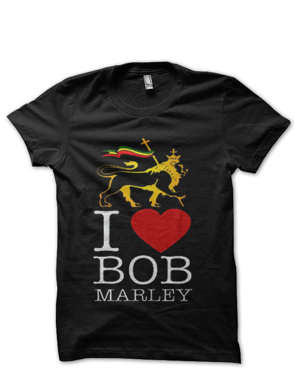 I Love Bob Marley Black T-Shirt Hoodie, Sweatshirt | PureTeeCo.com
