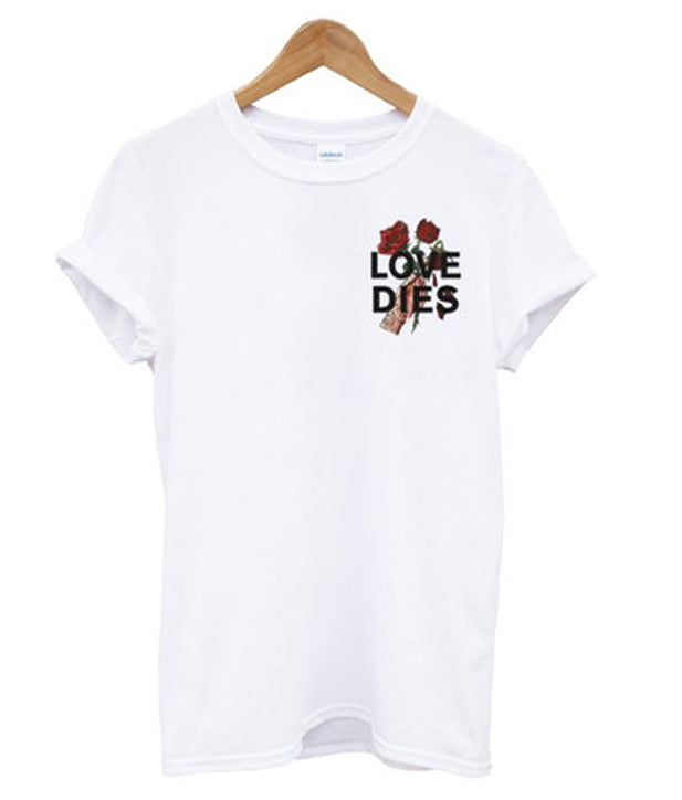 love dies hand rose t-shirt Hoodie, Sweatshirt | PureTeeCo.com