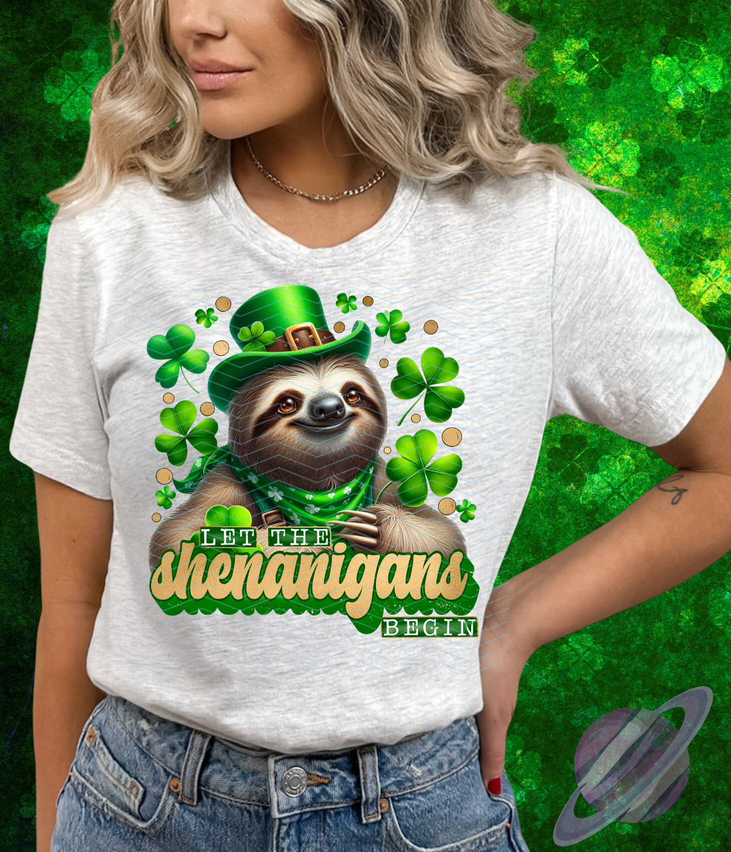 LUCKY SLOTH TEE Hoodie, Sweatshirt | PureTeeCo.com (Image 1)