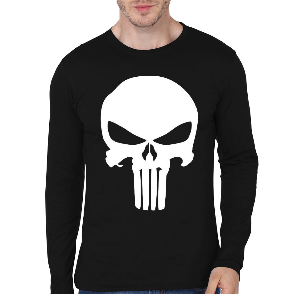 Skull Black Full Sleeve Tee Hoodie, Sweatshirt | PureTeeCo.com