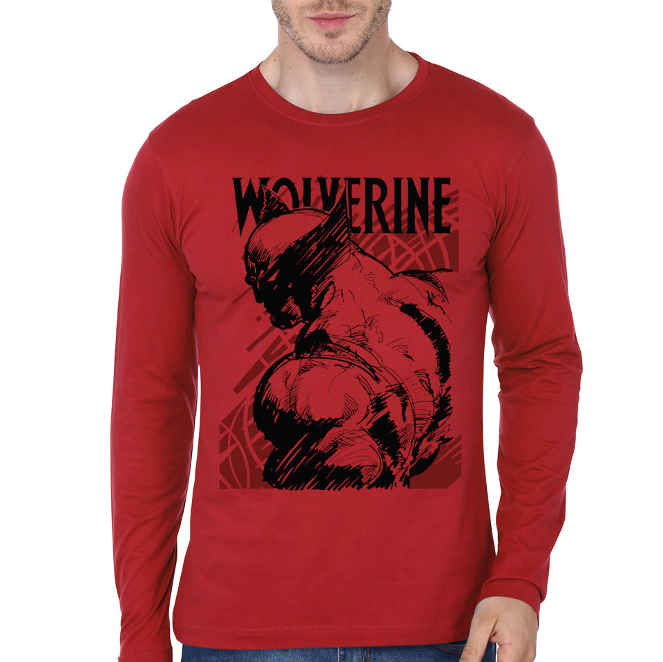 Wolverine Red Full Sleeve Tee Hoodie, Sweatshirt | PureTeeCo.com