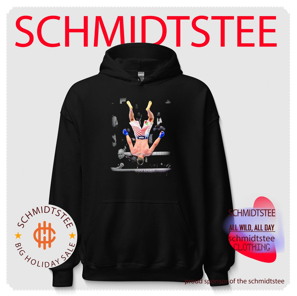 Justin Gaethje air backflip celebration UFC shirt