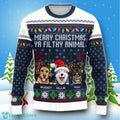 Macorner Merry Christmas Ya Filthy Animal Personalized Cat Ugly Sweater Style Gift