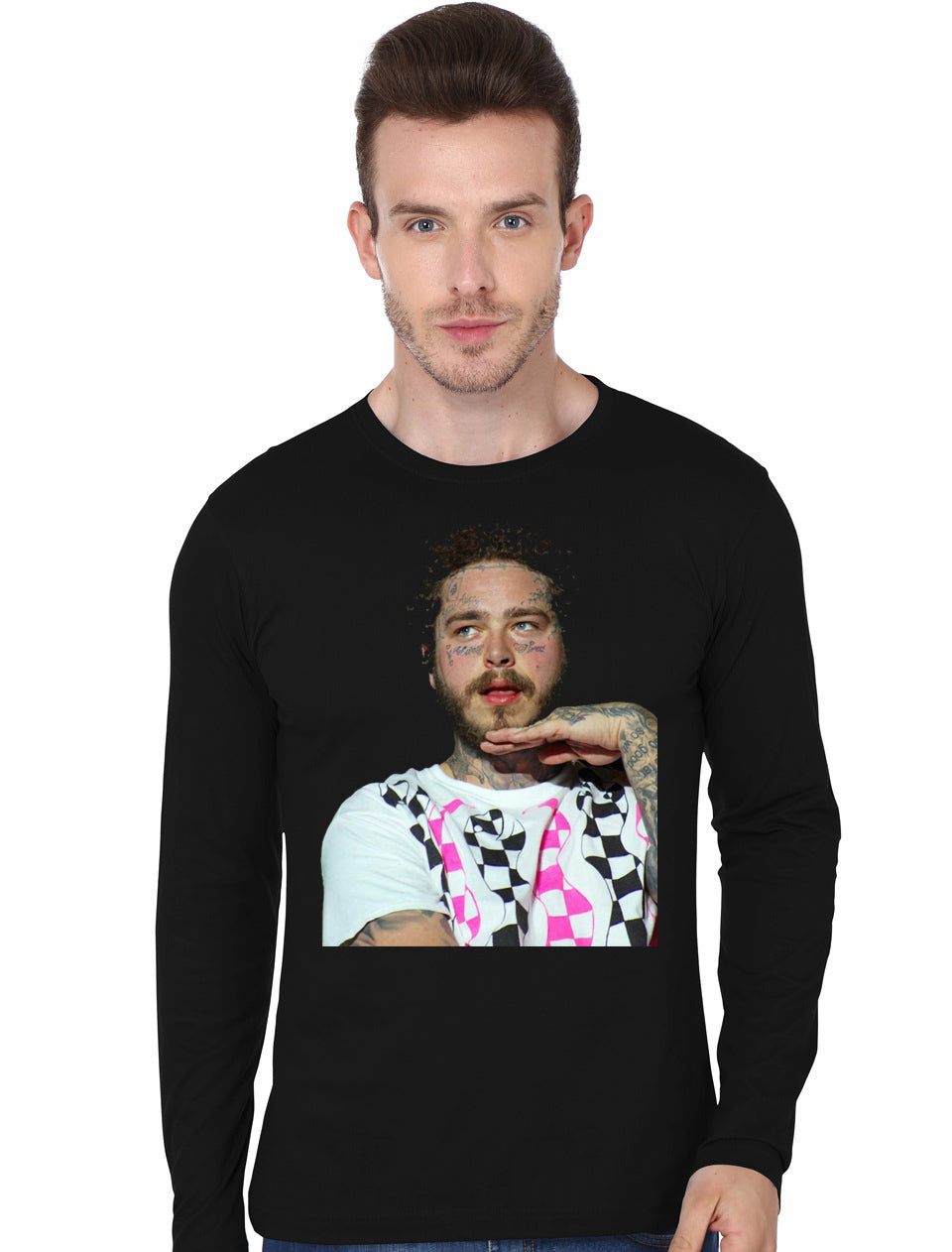 Post Malone Black Full Sleeve T-Shirt Style002 Hoodie, Sweatshirt | PureTeeCo.com