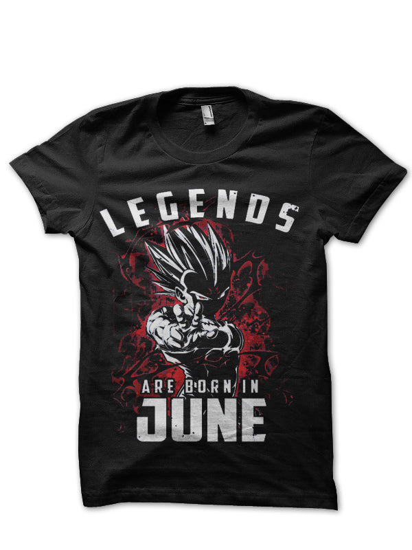 Super Saiyan- Legends Are Born In June Black T-Shirt Hoodie, Sweatshirt | PureTeeCo.com