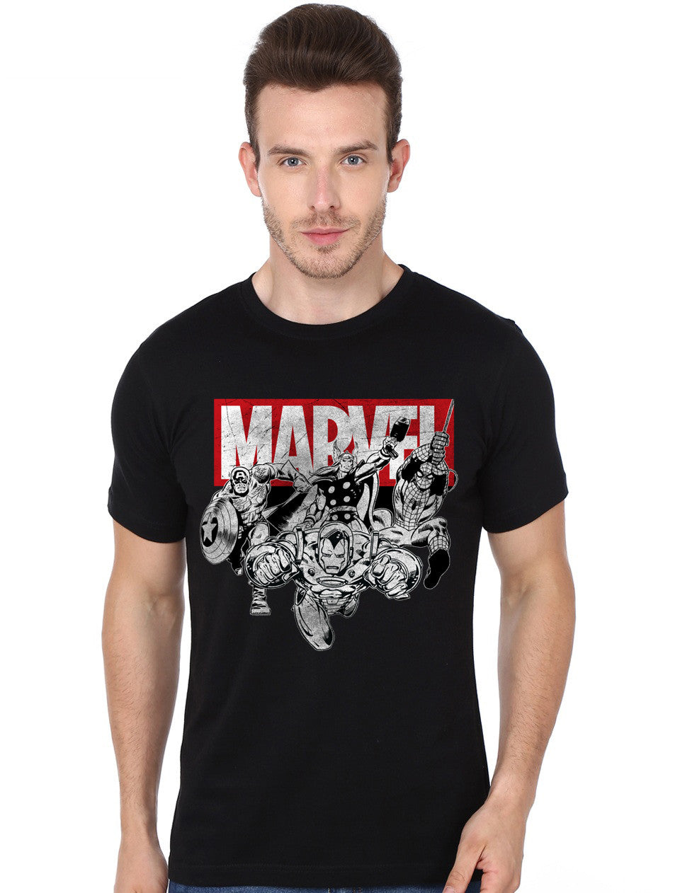 Avengers Grayscale Black T-Shirt Hoodie, Sweatshirt | PureTeeCo.com
