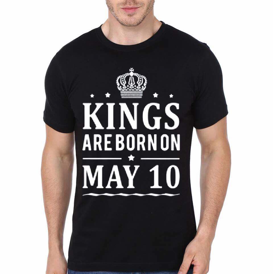 Kings Are Born On May 10 Black T-Shirt Hoodie, Sweatshirt | PureTeeCo.com