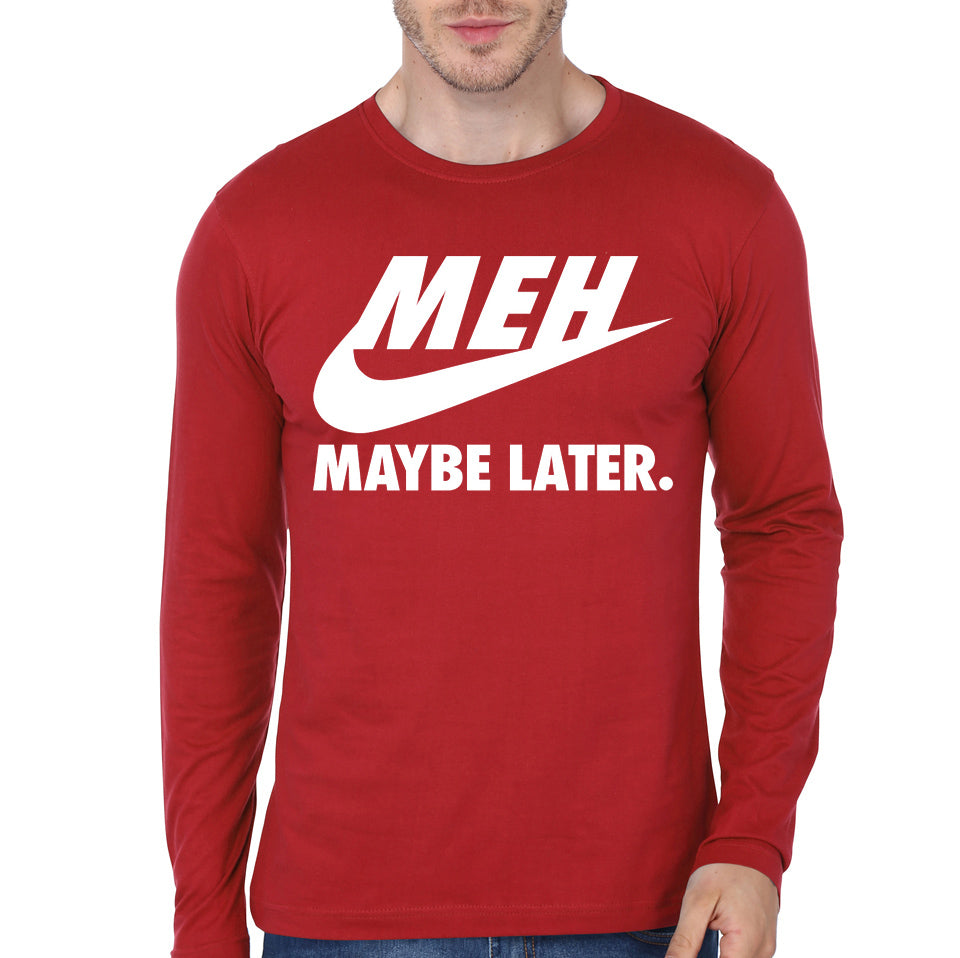 Later Red Full Sleeve Tee Hoodie, Sweatshirt | PureTeeCo.com