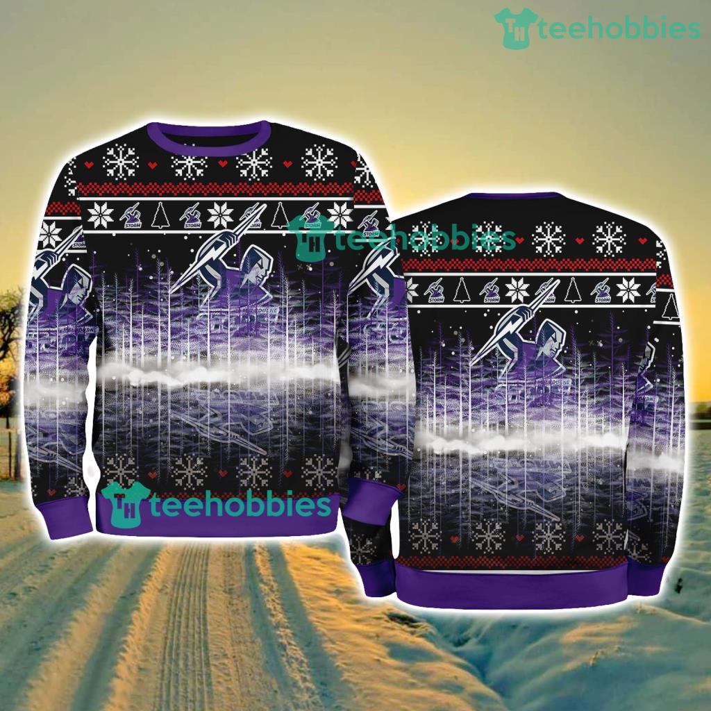Melbourne Storm NRL Pine Christmas Ugly Sweater New Style Best Gift For Fans
