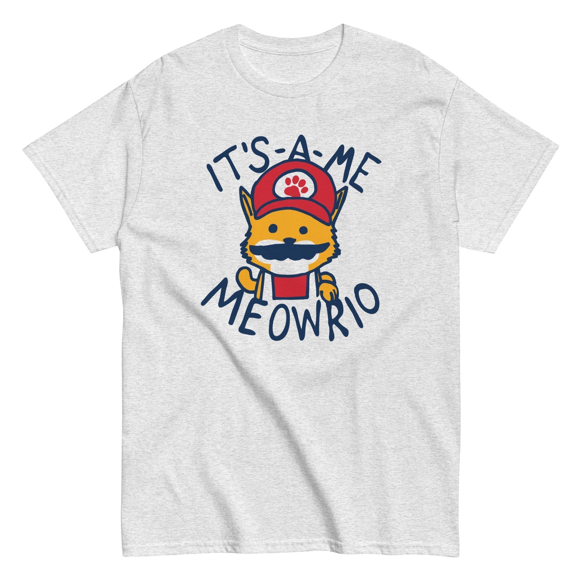 It's-a-me Meowrio Men's Classic Tee Hoodie, Sweatshirt | PureTeeCo.com (Image 1)